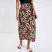 Jupe midi fluide portefeuille bordeaux femme