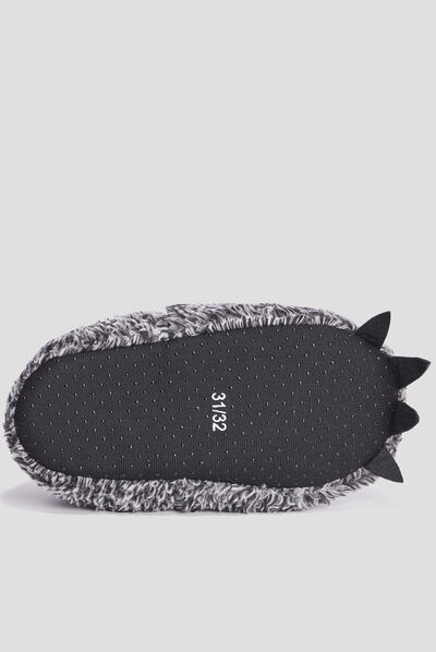 Chaussons en imitation fourrure gris garçon