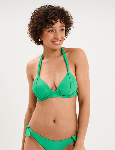 Haut de maillot de bain forme triangle vert menthe femme