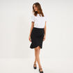 Jupe courte taille &eacute;lastiqu&eacute;e stretch noir femme