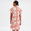 Robe trapèze manches papillons coton ecru femme