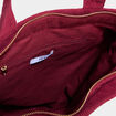Sac tote bag zipp&eacute; effet velours bordeaux femme