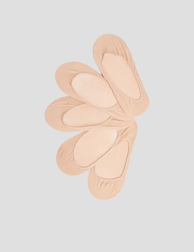 Lot 5 paires de chaussettes invisibles beige femme