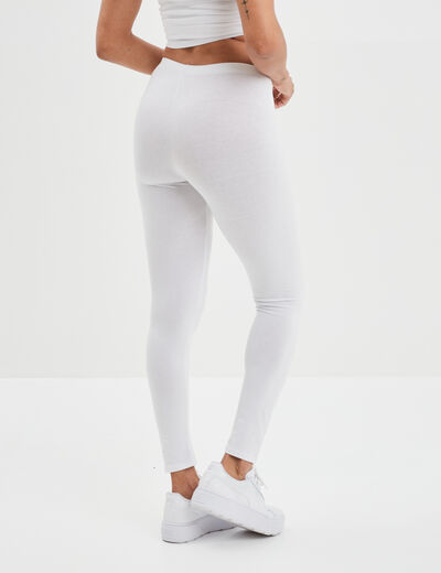 Legging long taille haute blanc femme