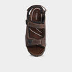 Sandales avec scratchs marron homme
