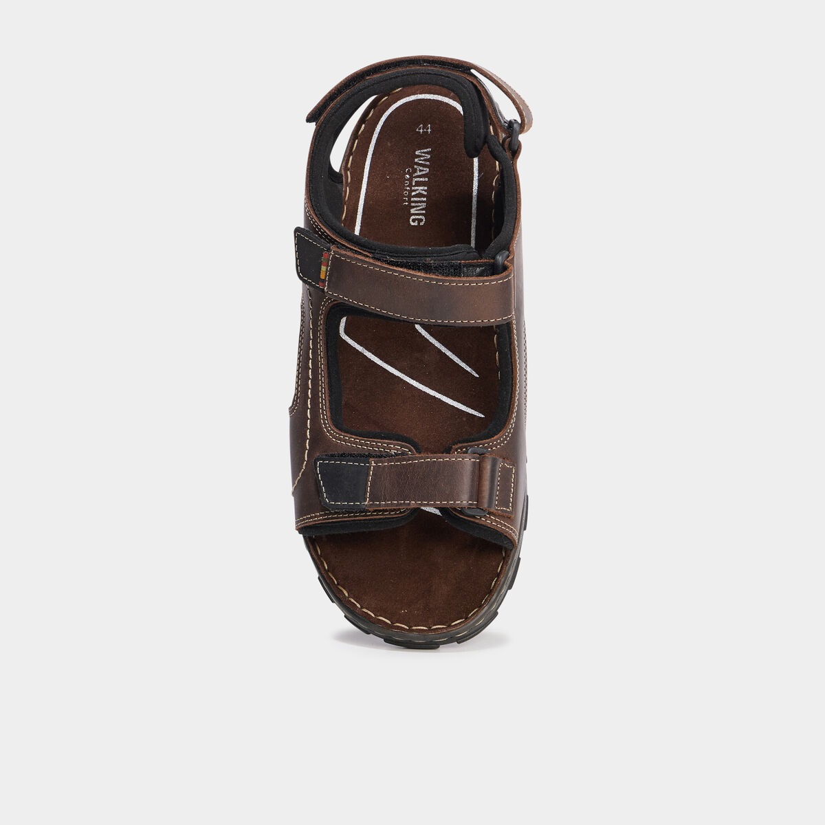 Sandales avec scratchs marron homme