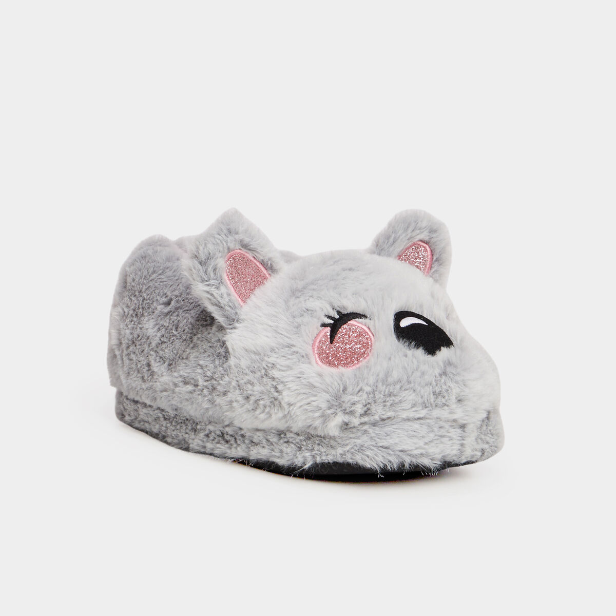 Chaussons avec fausse fourrure mauve fille
