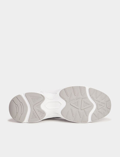 Baskets running &agrave; lacets gris argent homme