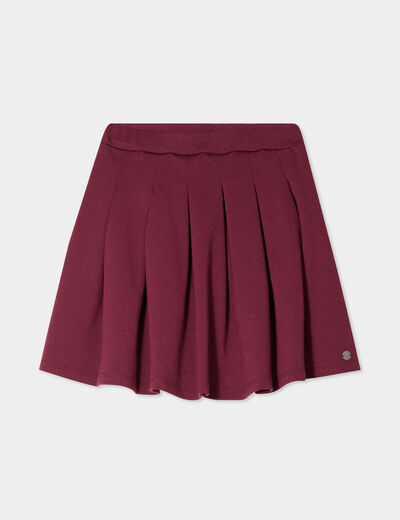 Jupe courte patineuse plissée bordeaux fille