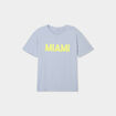 T-shirt droit manches courtes coton bleu clair femme