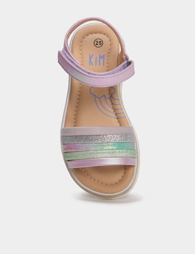 Sandales &agrave; paillettes multicolore fille