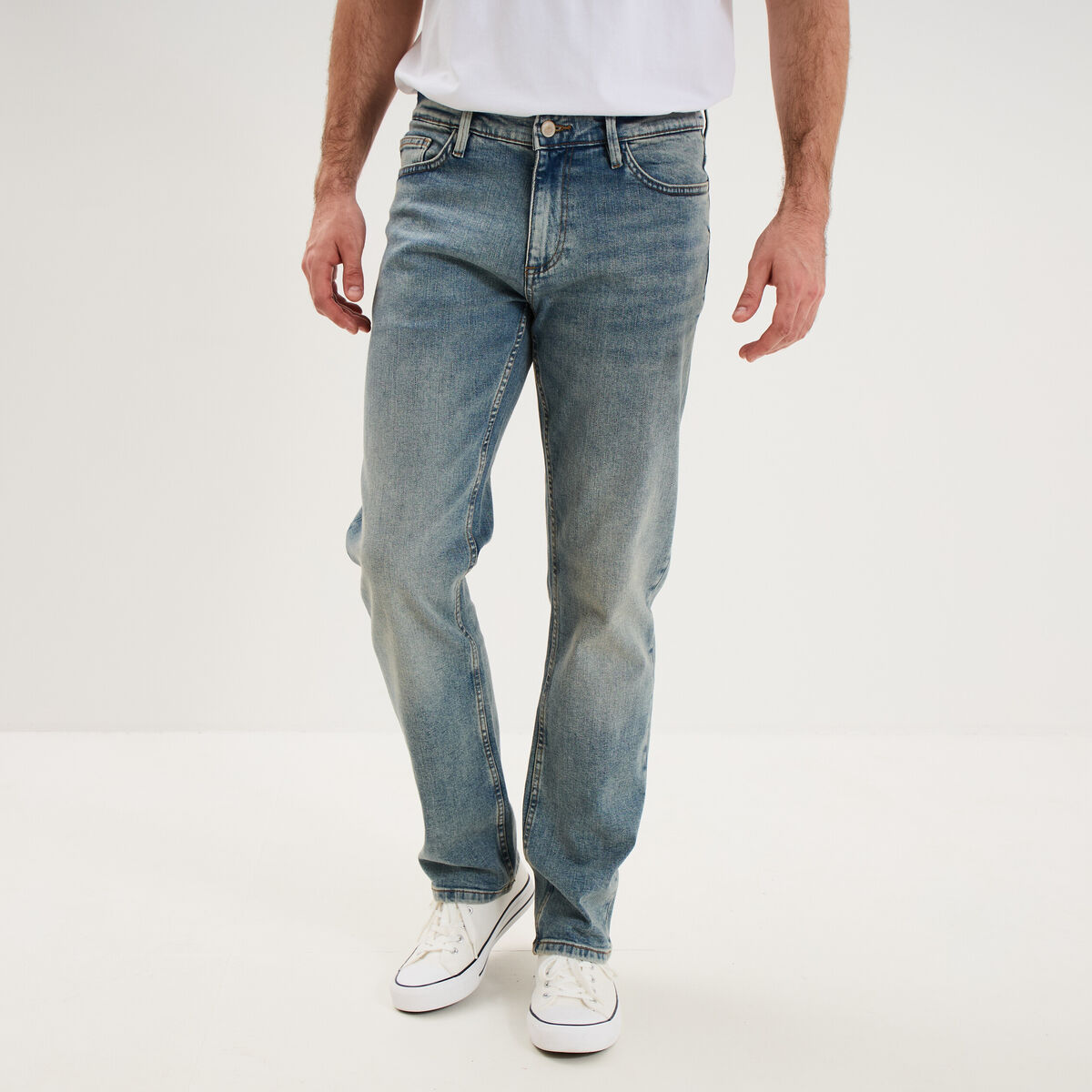 Jeans regular 5 poches denim double stone homme