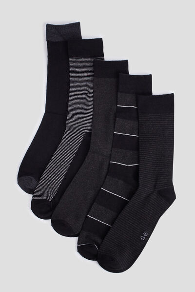 Lot 5 paires chaussettes noir homme