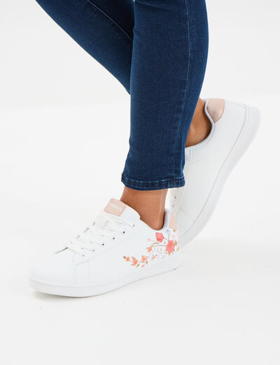 Tennis basses &agrave; lacets blanc femme