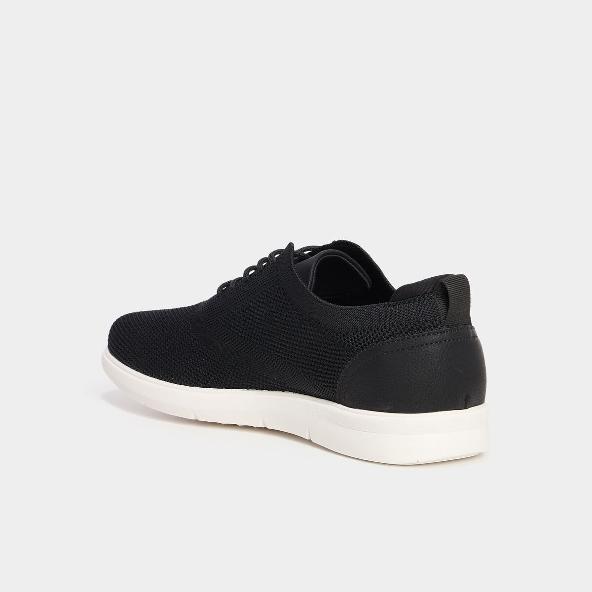 Derbies &agrave; lacets effet tricot noir homme