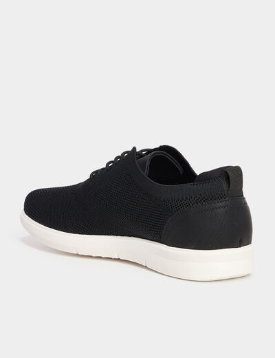 Derbies à lacets effet tricot noir homme