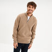 Pull camionneur manches longues taupe homme