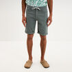 Bermuda en jean straight 5 poches vert kaki homme