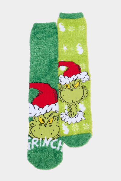 Lot 2 paires chaussettes Le Grinch vert homme