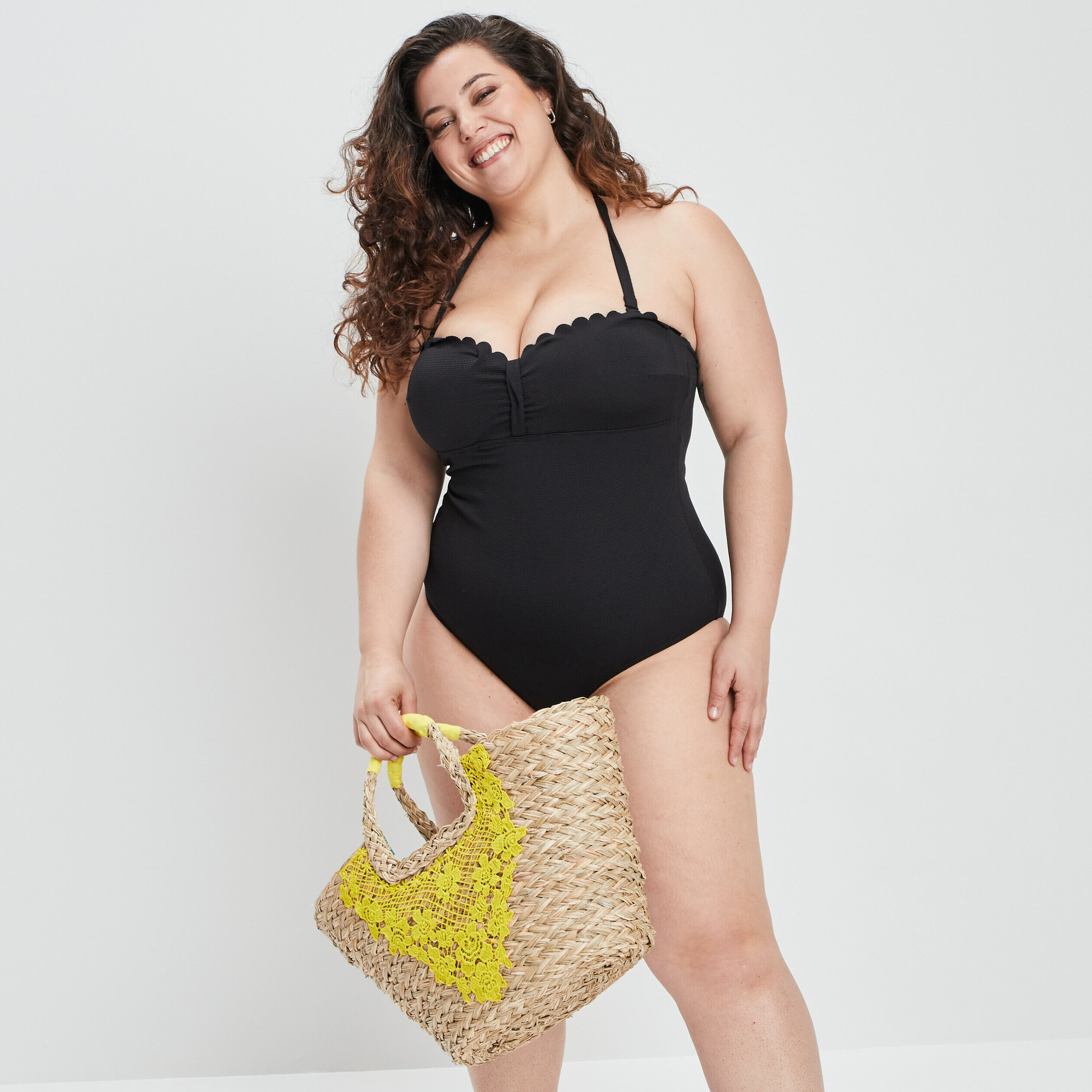 Maillot de bain une pièce noir femme grande taille WAMEA BEACH