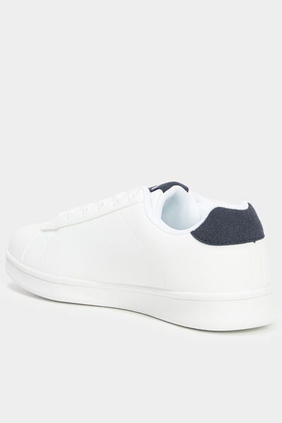 Baskets &agrave; lacets bout rond bleu marine femme