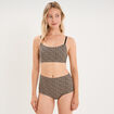 Soutien-gorge brassi&egrave;re bandeau padd&eacute; marron femme