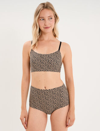 Soutien-gorge brassi&egrave;re bandeau padd&eacute; marron femme