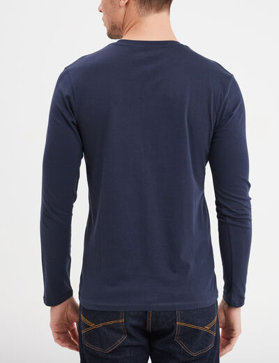 T-shirt manches longues bleu marine homme