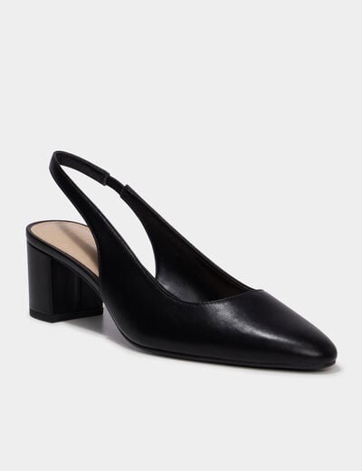 Escarpins slingback &agrave; talons noir femme