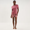 Ensemble pyjama short et t-shirt coton rose femme