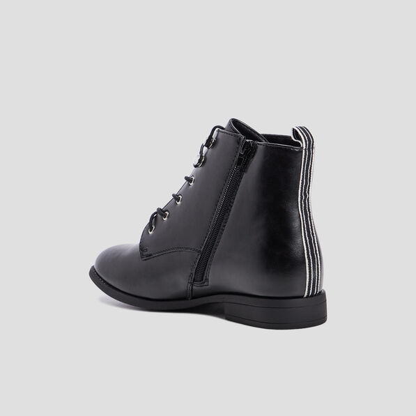 Bottines à talons plats noir femme