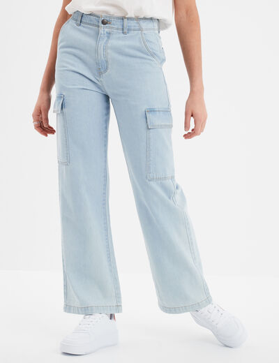 Jeans cargo poches à rabat Liberto denim triple stone femme