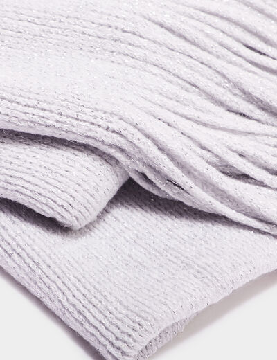 Écharpe tricotée à franges gris femme