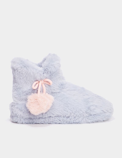 Chaussons fausse fourrure Stitch bleu femme