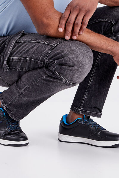 Tennis à lacets Liberto noir homme