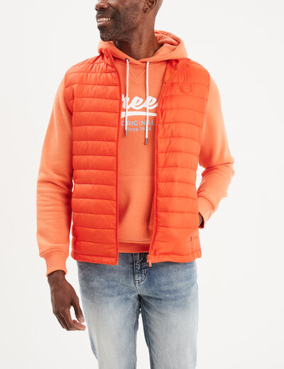 Doudoune légère déperlante sans manches orange homme