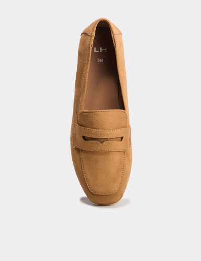 Mocassins effet suédine marron femme
