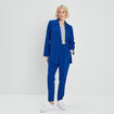 Pantalon jambes larges à pinces bleu foncé femme