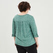 T-shirt manches 3/4 bandes ajourées vert femme grande taille