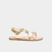 Sandales avec brides d'attache cheville jaune or fille