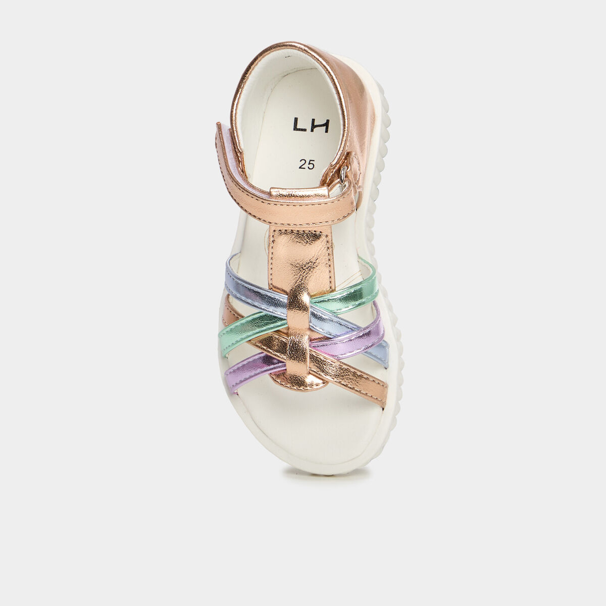 Sandales plates avec semelle souple multicolore fille