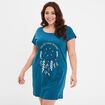 Chemise de nuit manches courtes bleu canard femme grande taille