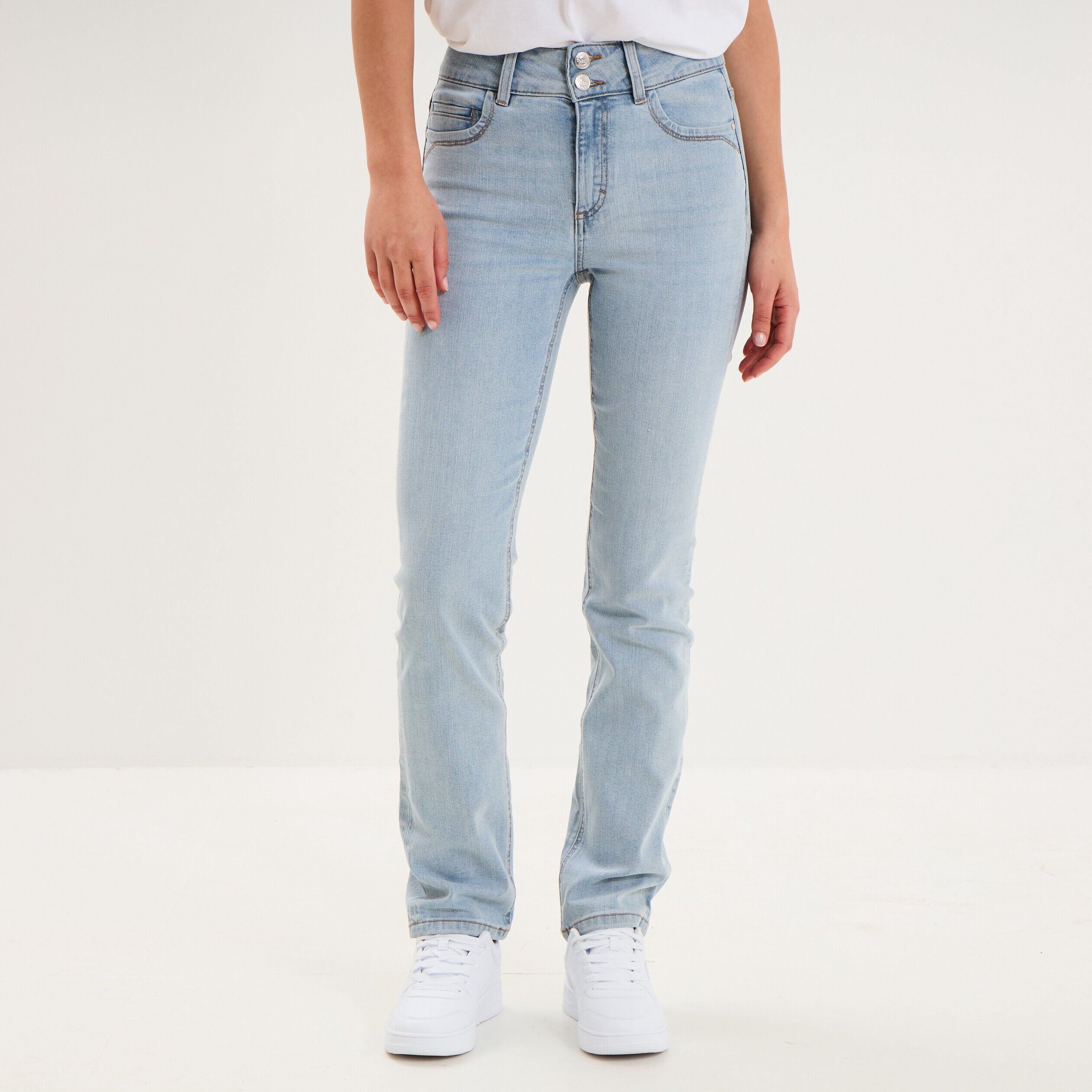 Jean denim droit en coton denim double stone femme CREEKS