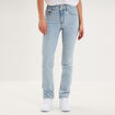 Jean denim droit en coton denim double stone femme