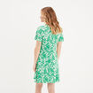 Robe patineuse manches courtes vert femme
