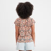 T-shirt col en V manches courtes terracotta femme