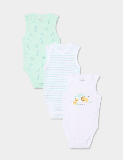 Lot 3 bodies US coton sans manches blanc bébé garçon