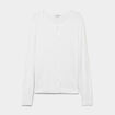 Gilet col rond manches longues blanc femme