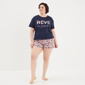 ensemble pyjama short 2 pieces modavista ecru femmegt Ensemble pyjama short 2 pièces Modavista ecru femme grande taille