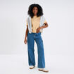 Jeans cargo large taille standard Creeks denim stone femme
